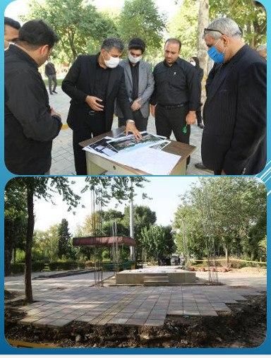 پیشرفت ۴۰ درصدی ساخت المان مقبره شهدای بوستان گلزارمنطقه 15

