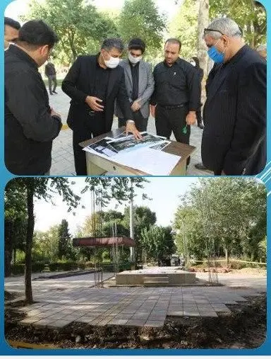 پیشرفت ۴۰ درصدی ساخت المان مقبره شهدای بوستان گلزارمنطقه 15

