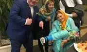 شادی بی اندازه بهاره رهنما با پای شکسته+عکس