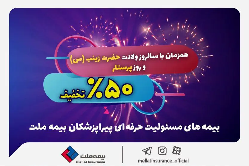 تخفیف ۵۰ درصدی بیمه ملت برای پرستاران و پیراپزشکان
