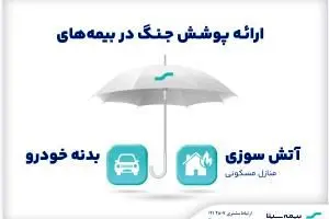ارائه پوشش جنگ در بیمههای آتشسوزی و بدنه بیمه سینا