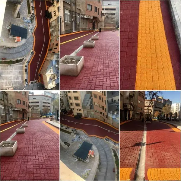 اجرای آسفالت رنگی برای نخستین بار در قلب پایتخت