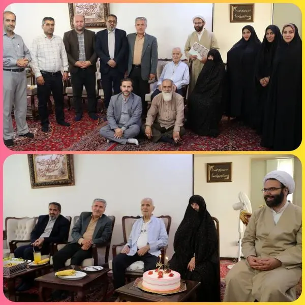  دیدار شهردار منطقه که باجشن تولد مادر شهیدان فاضل بجستانی همراه بود

