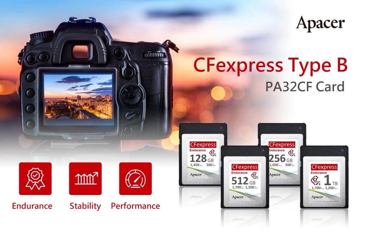 تولید کارت حافظه CFexpress دارای استاندارد درجه نظامی، دوام بالا، با طیف وسیعی از ظرفیت ها و ایده آل برای دوربین های حرفه ای آینده، توسط شرکت اپیسر 