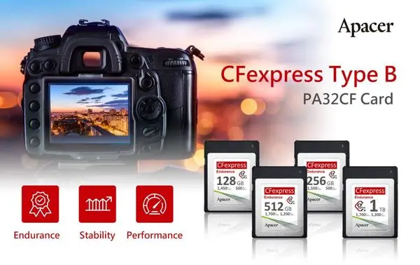 تولید کارت حافظه CFexpress دارای استاندارد درجه نظامی، دوام بالا، با طیف وسیعی از ظرفیت ها و ایده آل برای دوربین های حرفه ای آینده، توسط شرکت اپیسر 