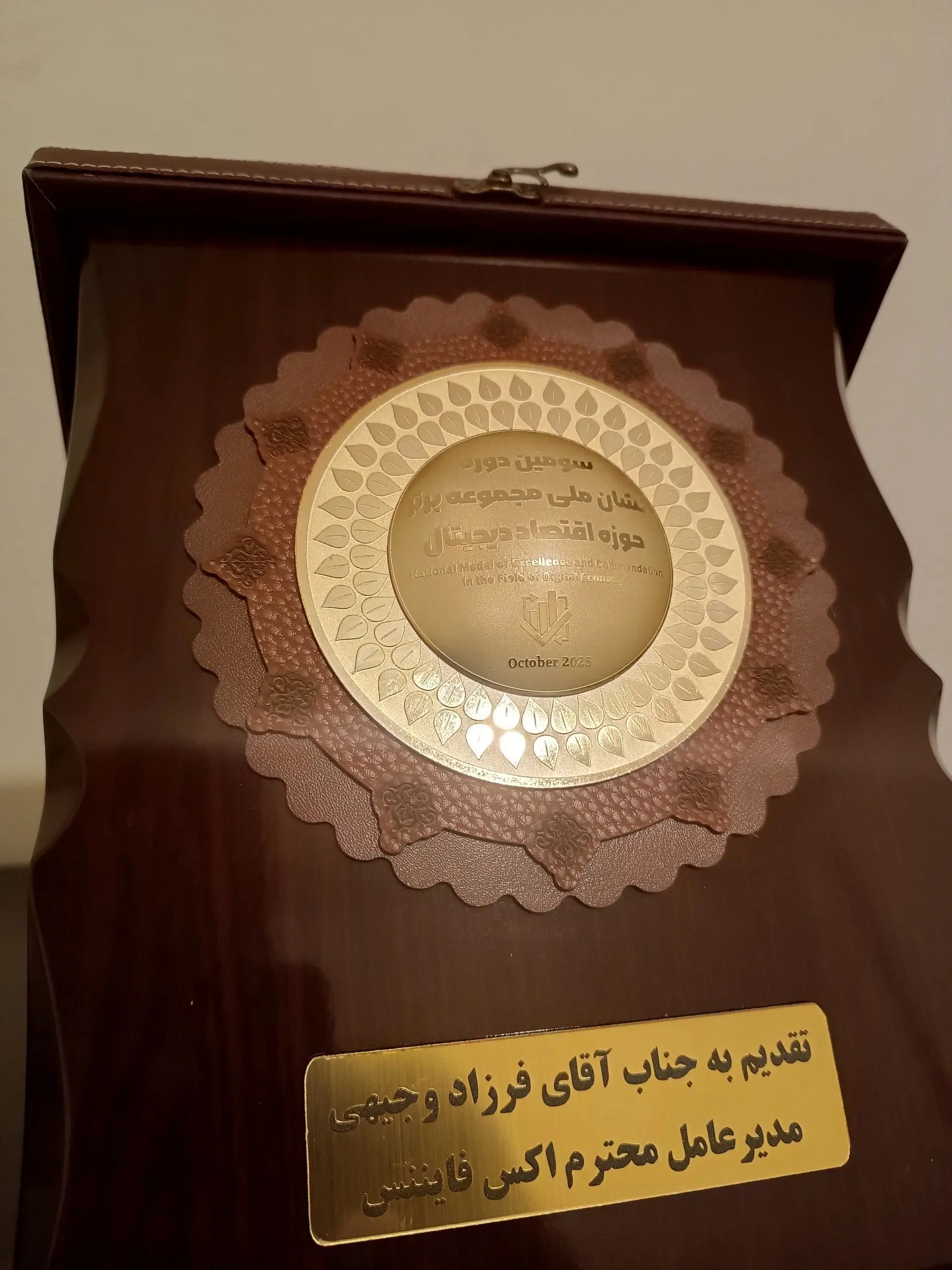 دکتر فرزاد وجیهی، برگزیده نشان ویژه سومین دوره ملی مجموعه‌های برتر اقتصاد دیجیتال ایران