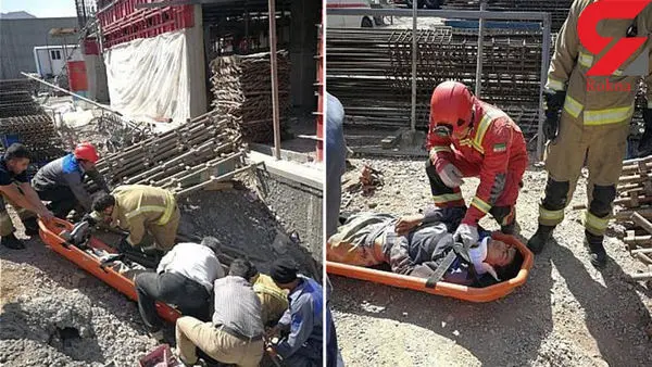 سقوط خونین کارگر بر روی میلگرد + عکس