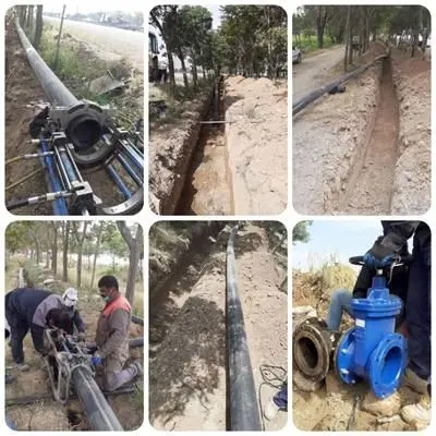 اجرای پروژه انتقال آب فضای سبز جاده اراک_تهران

