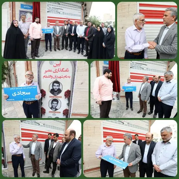 مزین شدن معبری در منطقه 15 به نام شهیدان سجادی