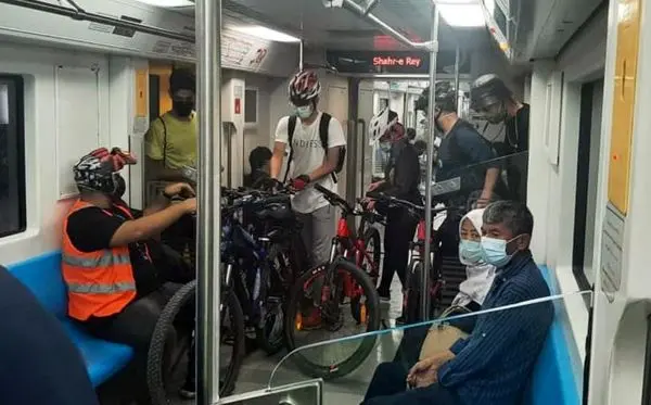 بیش ازسه هزار و ۴۵۰ دوچرخه سوار در شش ماه گذشته با مترو تردد کردند
