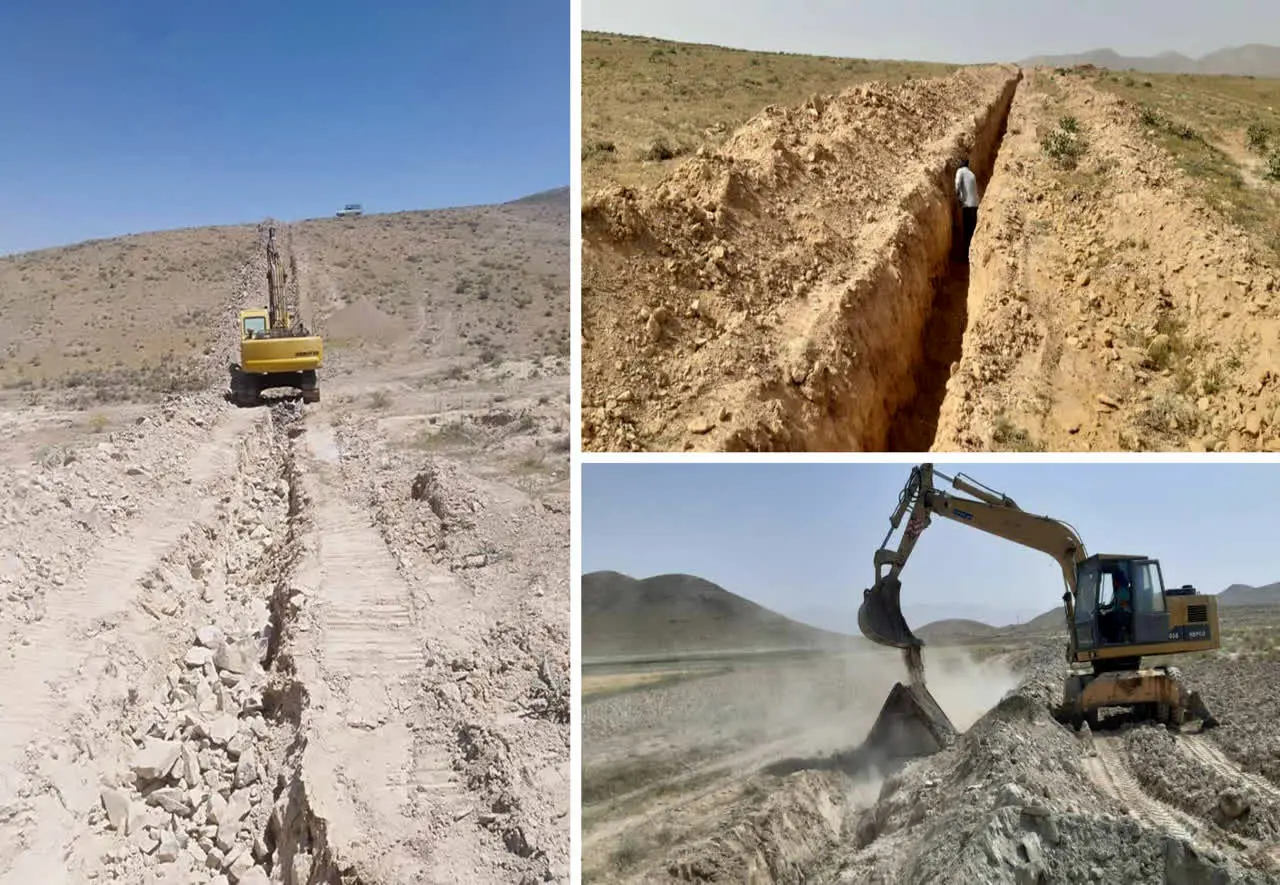 عملیات اجرای خط انتقال آب روستای های آشیانه علیا و سفلی در قالب طرح جهاد آب رسانی