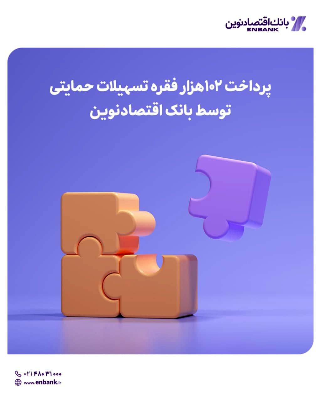  پرداخت ۱۰۲هزار فقره تسهیلات حمایتی توسط بانک اقتصادنوین