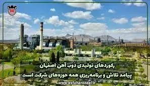 رکوردهای تولیدی ذوب آهن اصفهان پیامد تلاش و برنامهریزی همه حوزه های شرکت است