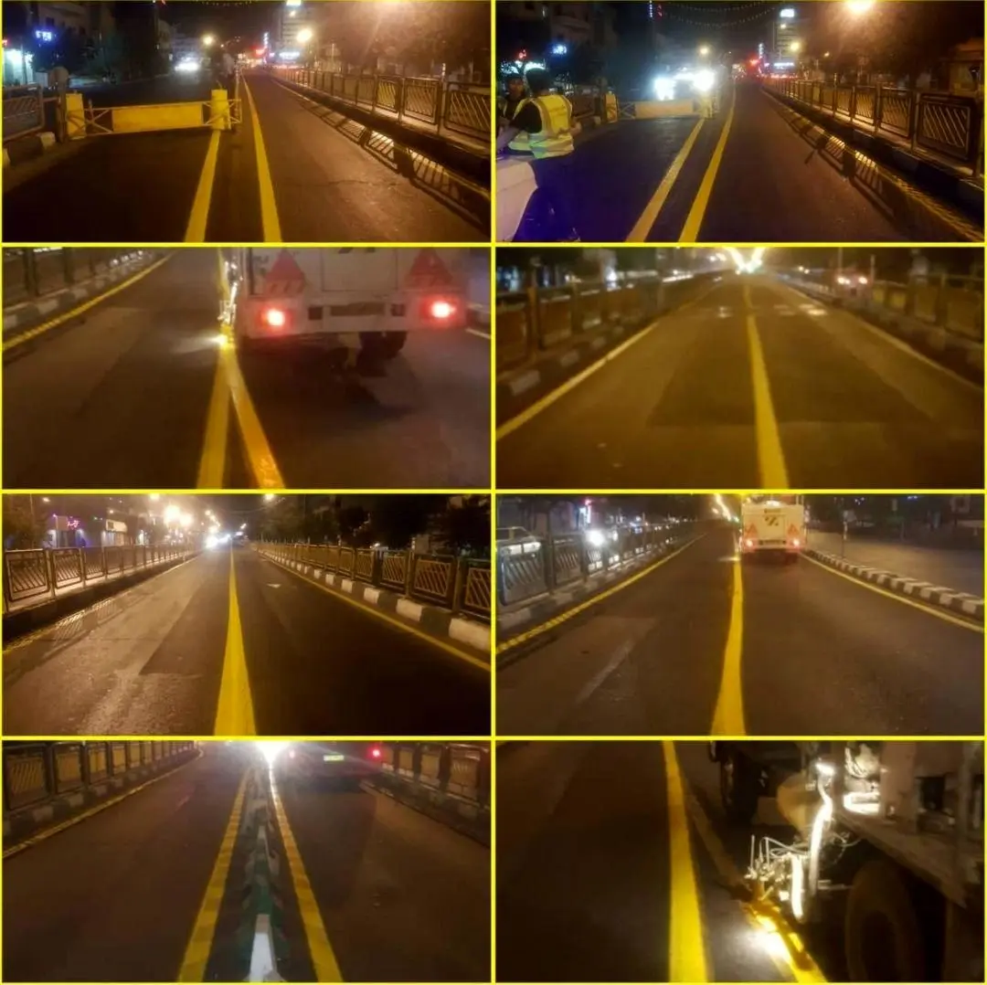 خط کشی ۱۲ هزار متر از خط ویژه اتوبوسرانی در خیابان انقلاب 

