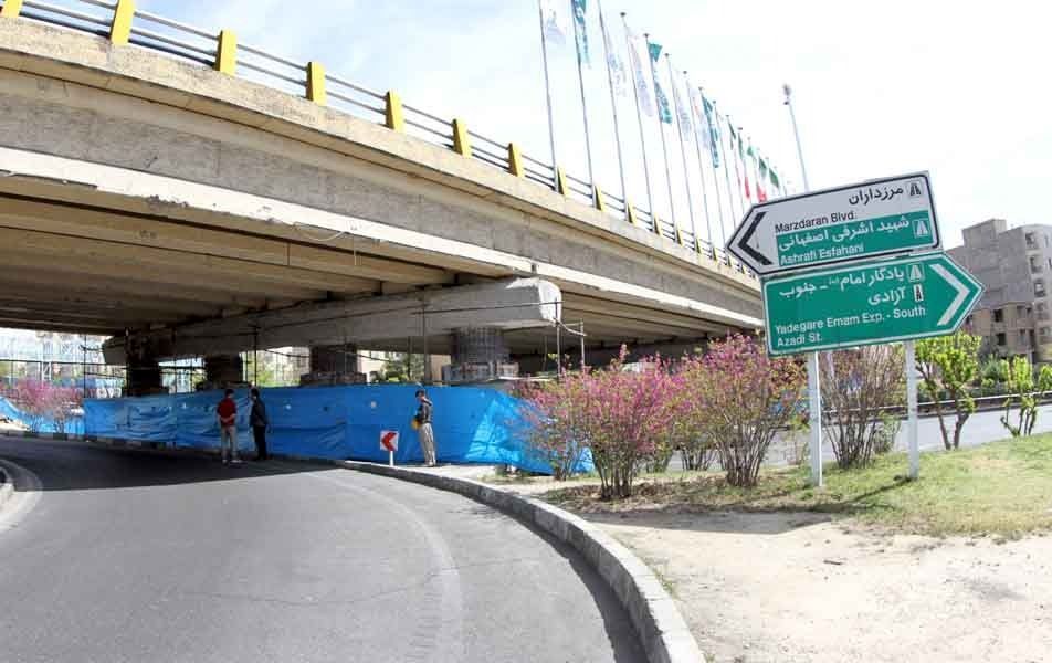 پیشرفت 70 درصدی عملیات مقاوم سازی و بهسازی لرزه ای پل تقاطع یادگار امام (ره)-مرزداران