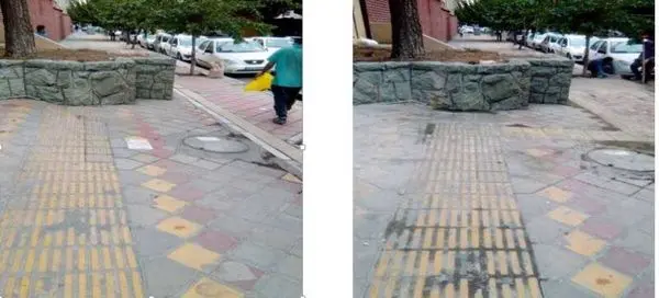 مناسب سازی پیاده روی محور میرداماد جهت عبور نابینایان