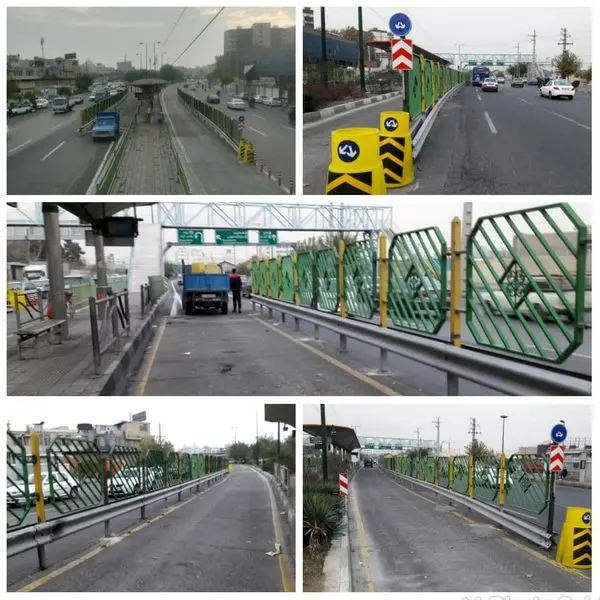 ایمن سازی حریم ایستگاه BRT درمانگاه مشیری (میدان بوتان)