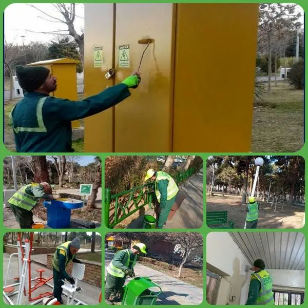 بهسازی المانهای شهری در151  بوستان باب الرضای تهران