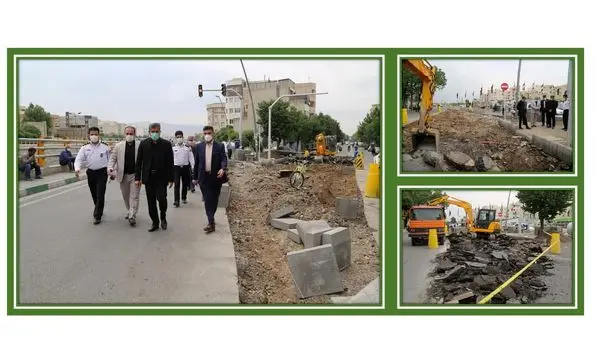 بازدید شهردار منطقه از اصلاح هندسی تقاطع بزرگراه امام علی (ع) و اتابک