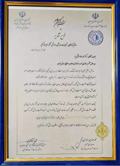 ایمیدرو؛ سازمان برتر در توسعه صنعت ورزش معرفی شد