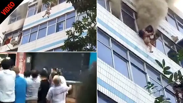 فداکاری کم نظیر مادر جوان در نجات جان دو فرزندش + عکس