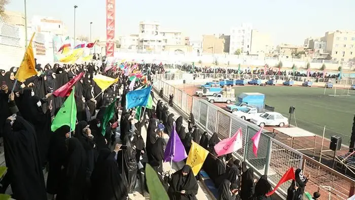 اجتماع 12 هزار نفری جهادگران بسیجی فاطمی 2 در محله هرندی

