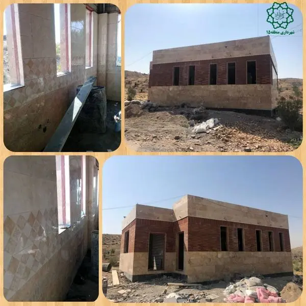عملیات احداث سرویس بهداشتی در بوستان مسگرآباد منطقه 15