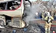 آتش‌سوزی اتوبوس بین شهری در تهران + عکس