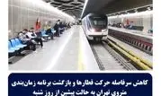 کاهش سرفاصله حرکت قطارها و بازگشت برنامه زمانبدی متروى تهران به حالت پیشین از روز شنبه