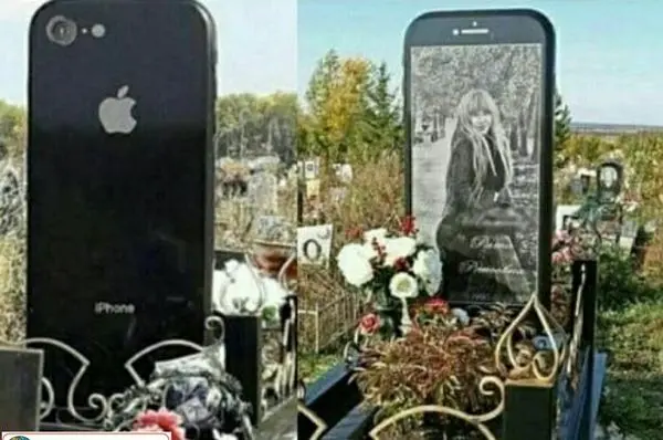 سنگ قبر به شکل آیفون 6 +عکس