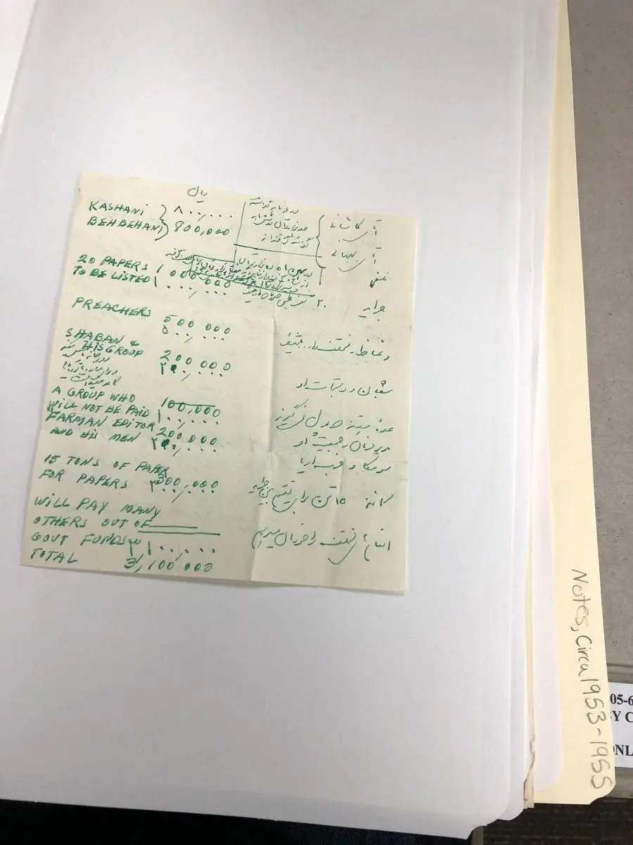 پاسخ پسر آیت الله کاشانی به ادعای پول گرفتن پدر در کودتا +سند