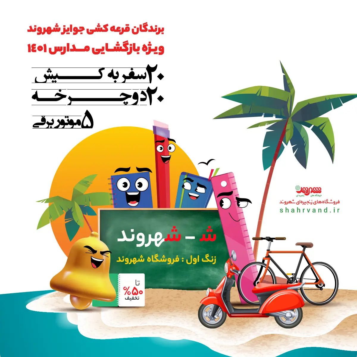 مشتریان خوش‌شانس شهروند مسافر کیش و برنده دوچرخه و موتور برقی شدند
