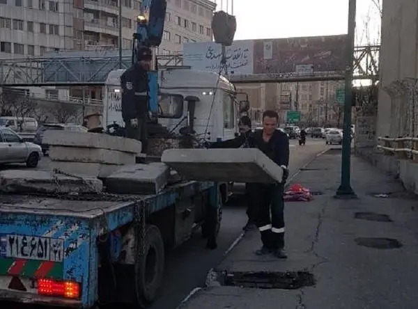 رفع خطر کندرو بزرگراه یادگار امام (ره) به سعادت‌آباد