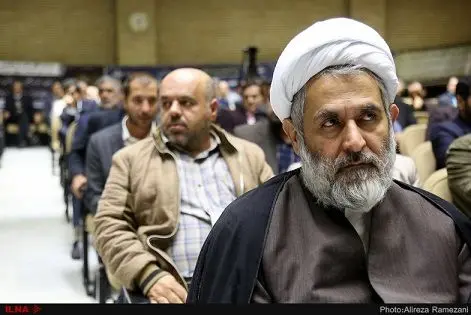 فرزند رهبری،رضا رشیدپور و رئیس اطلاعات سپاه در یک مراسم ختم+عکس