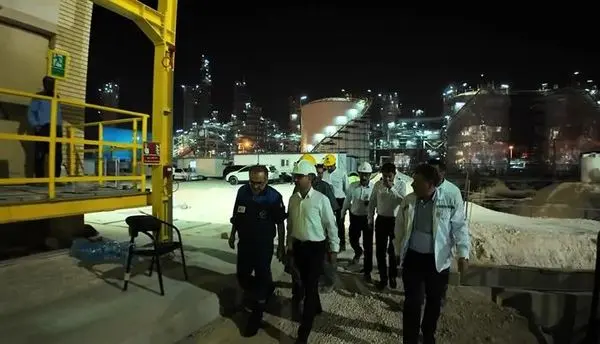 بازدید سیاوش میرحاجی مدیرعامل شرکت پتروشیمی پارس و مدیرارشد شرایط اضطراری شرکت های پتروشیمی منطقه پارس از شرکت پتروشیمی دماوند انرژی عسلویه