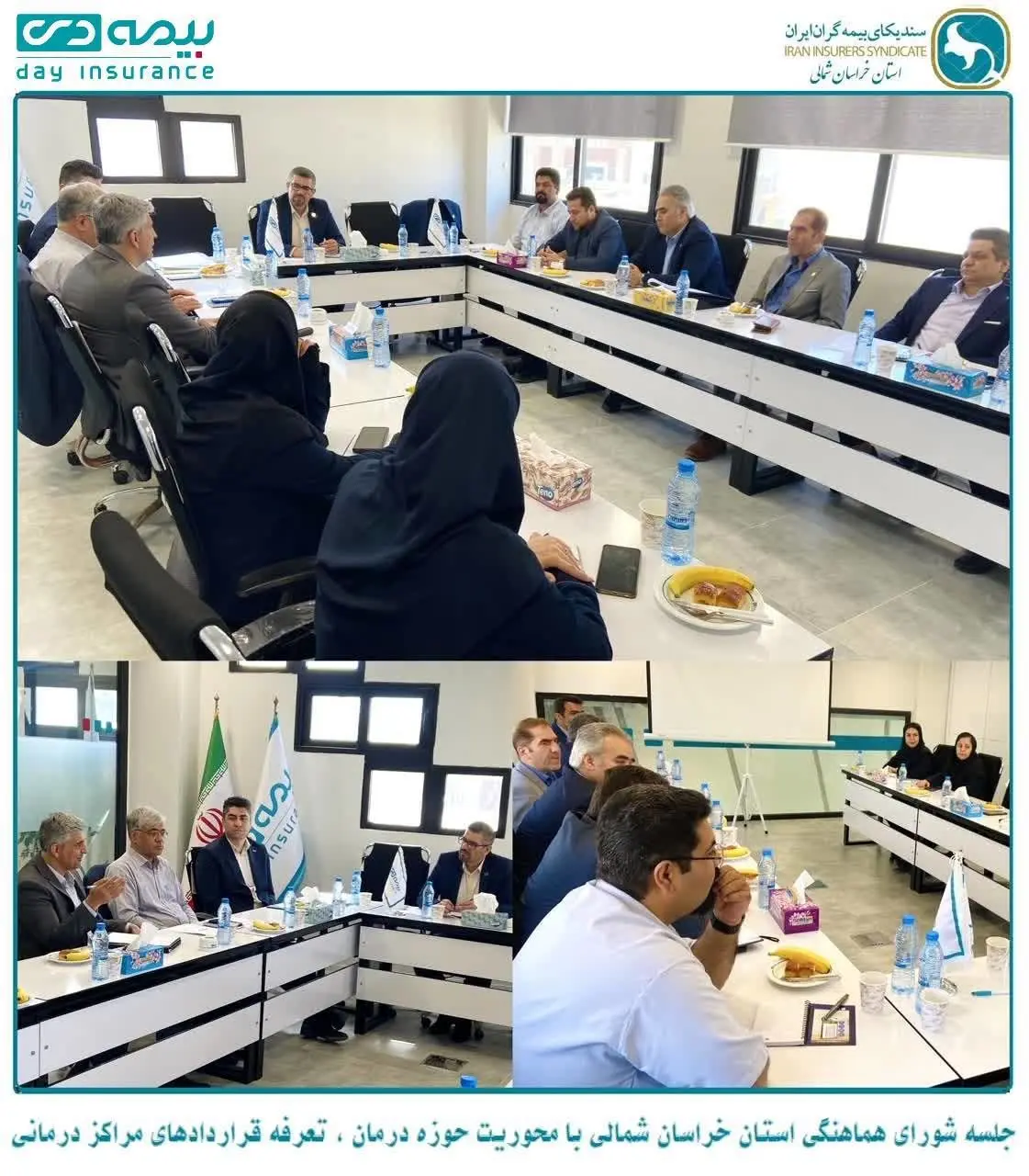 نشست شورای هماهنگی شرکت‌های بیمه استان خراسان شمالی و کارگروه درمان در بیمه دی