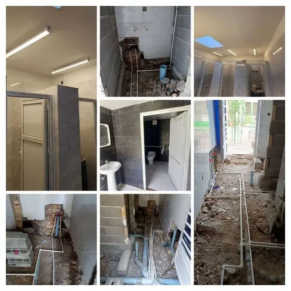 مرمت و بازسازی ۱۴ چشمه سرویس بهداشتی در دو بوستان منطقه ۲۱