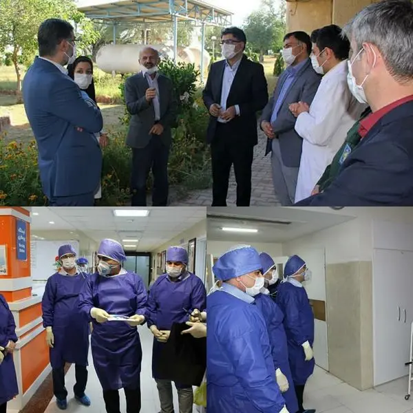 بازدید اعضای شورای تامین شهرستان بندرماهشهر از بخش کرونا بیمارستان صنایع پتروشیمی 

