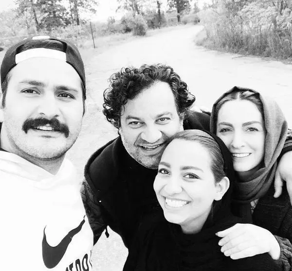 سلفی جالب خانواده قاسم خانی با بازیگر مشهور در شمال+عکس