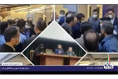 همراهی وزیر تعاون با کارمندان وزارت مردم