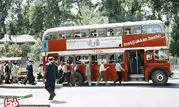 صف اتوبوس دو طبقه در تهران قدیم+عکس