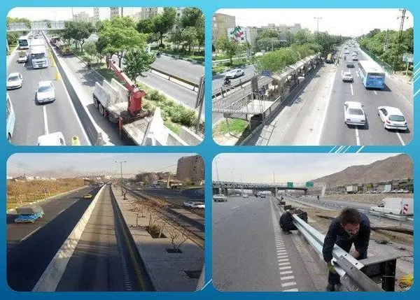 نصب نیوجرسی و بهسازی گاردریل در معابر بزرگراهی منطقه15