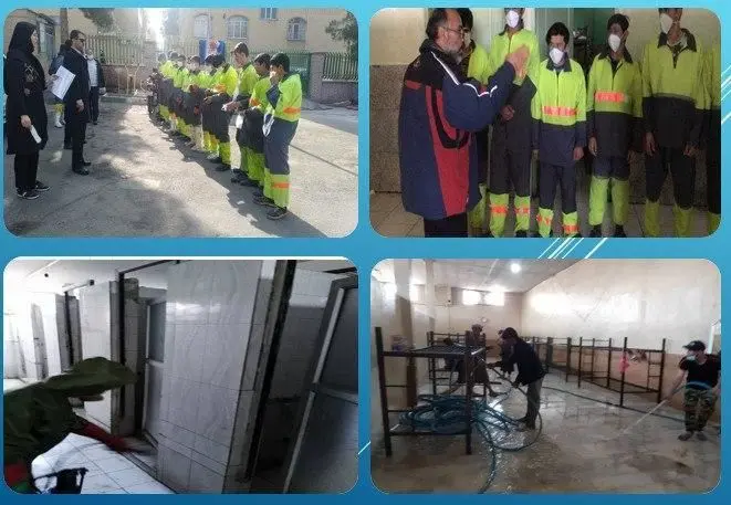 شست و شو و گند زدایی مستمر اماکن عمومی منطقه 15 

