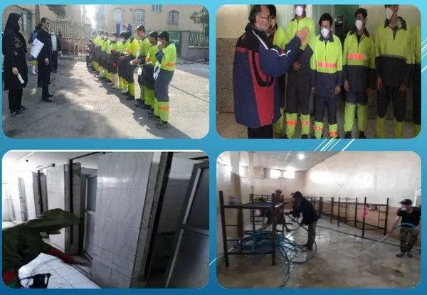 شست و شو و گند زدایی مستمر اماکن عمومی منطقه 15