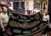 پرچم ۱۰۰۰ متری «یاحسین» روی بلندترین برج خاورمیانه+عکس