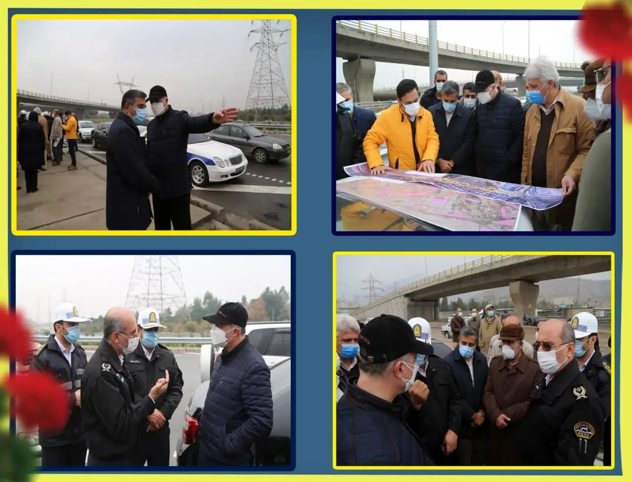 بازدید سردار حمیدی رییس راهور تهران بزرگ از پروژه بزرگراهی شهید نجفی رستگار پیش از افتتاح

