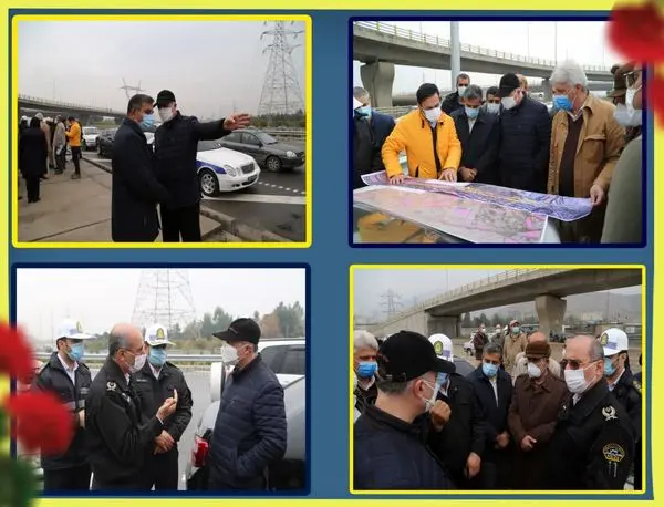 بازدید سردار حمیدی رییس راهور تهران بزرگ از پروژه بزرگراهی شهید نجفی رستگار پیش از افتتاح

