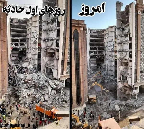  پایان عملیات آواربرداری از ساختمان متروپل با همت و تلاش گروهای مختلف