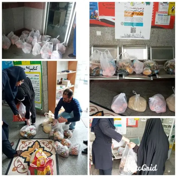  اهدای میوه و خوار بار به خانوادهای خود سرپرست و اعضای کانون سالمندان منطقه ۹