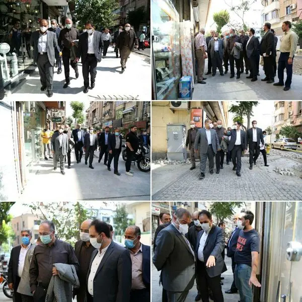 بازدید از روند اجرایی پروژه توسعه پیاده راه ها در خیابان لالهزار شمالی